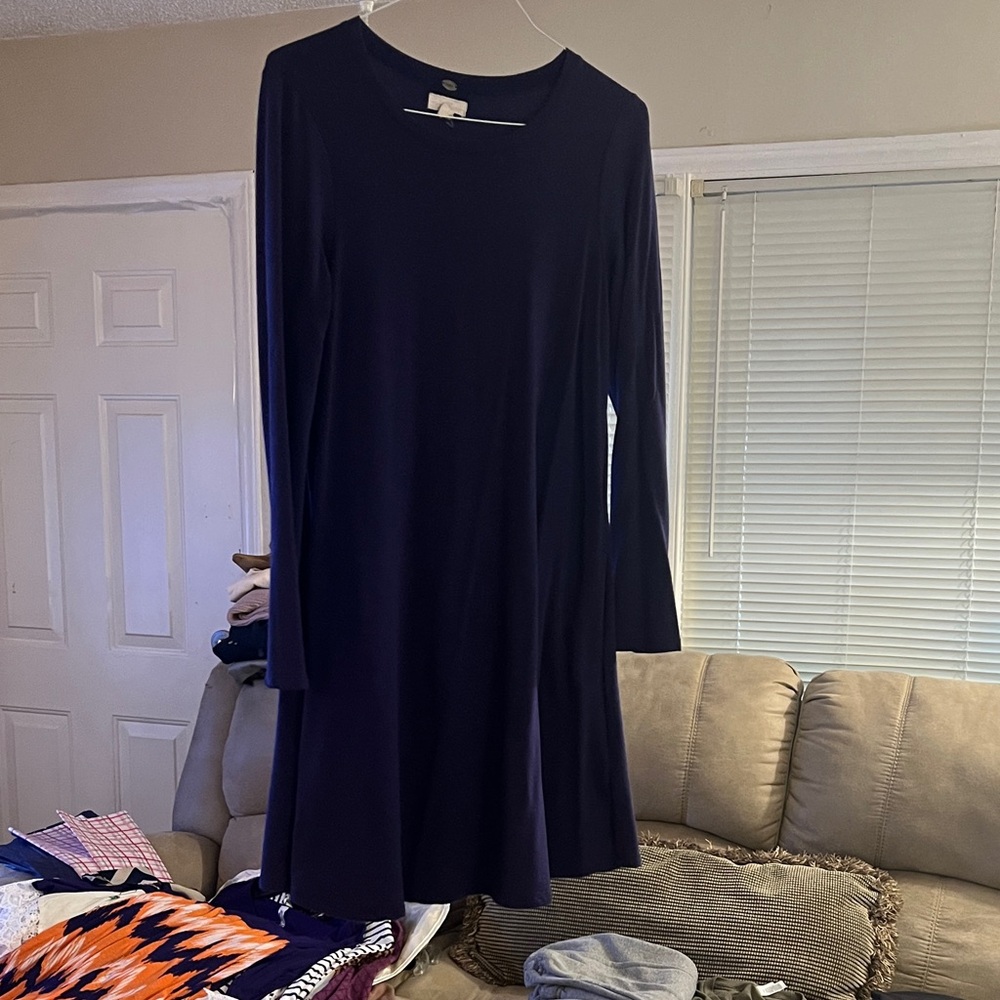 Cupio Deep Blue Long Sleeve Dress